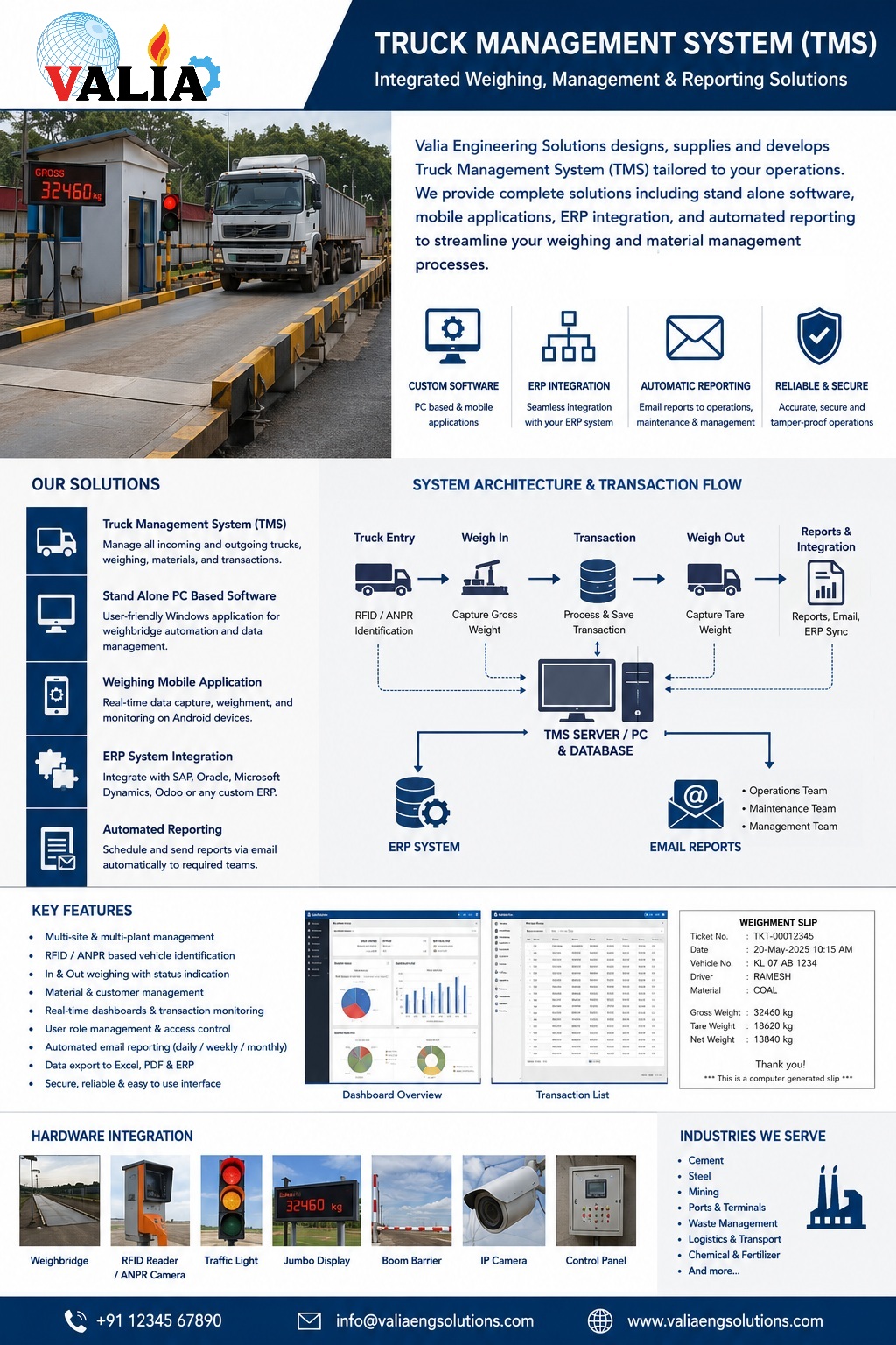 Valia Truck Management System architecture and hardware integration